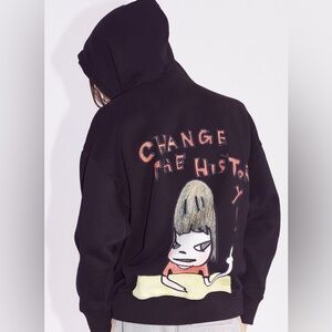 EUC YOSHITOMO NARA X STELLA MCCARTNEY CHANGE THE HISTORY BLACK HOODIE XXS